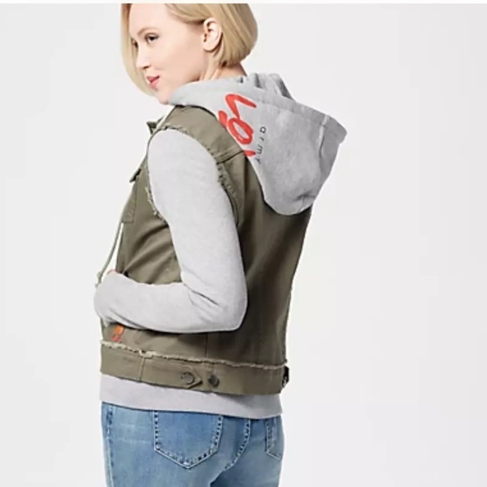 NEW Peace Love World Denim French Terry Jacket. - Picture 2 of 9